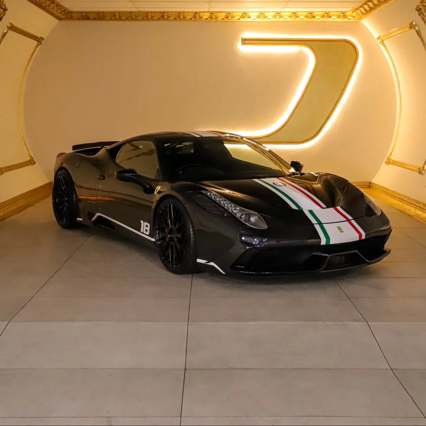 Ferrari 458 Speciale under studio lighting